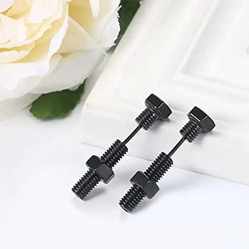 Stainless Steel Screw Stud Earrings for Men